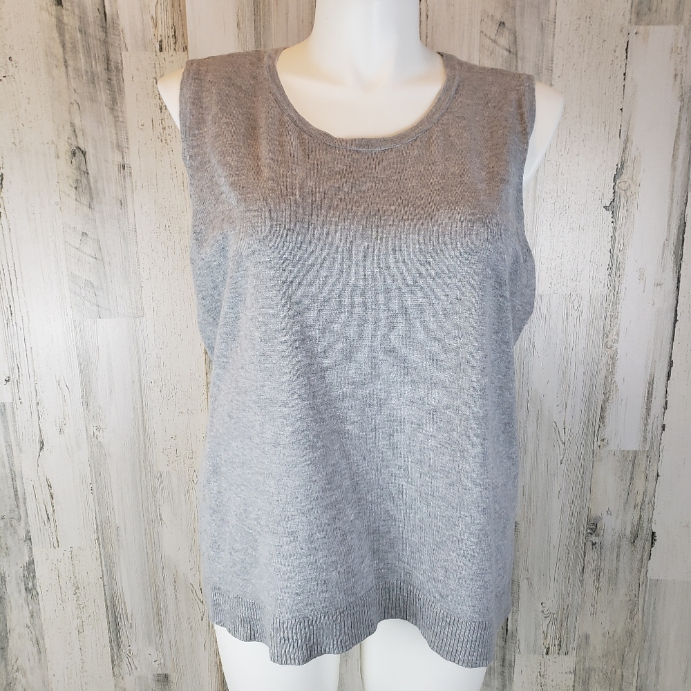 CJ Banks Heather Gray Sweater Vest Size 2X